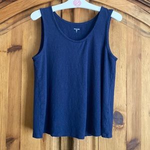 Garnet Hill Linen and Modal Pleated Tank Top